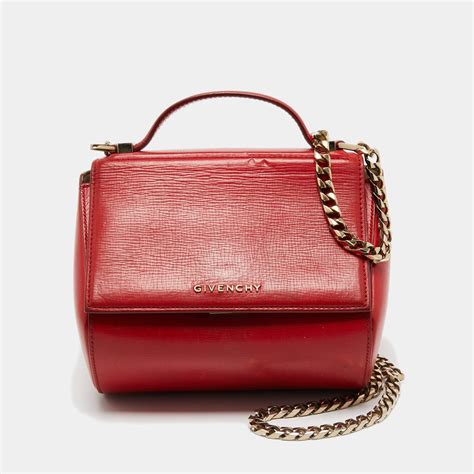 givenchy mini pandora red|Givenchy mini Pandora leather crossbody.